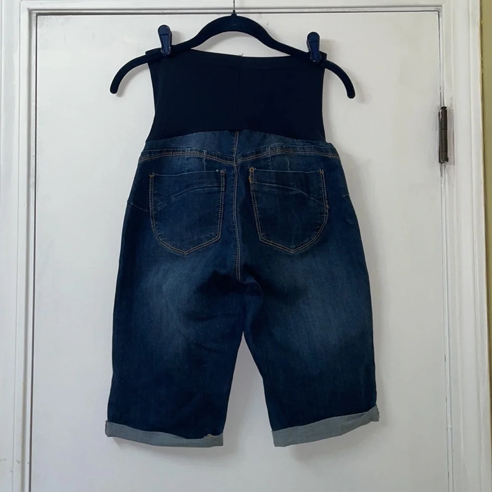 Stretch Denim Maternity Shorts | Swelling‑Friendly Belly Panel Summer Comfort 8